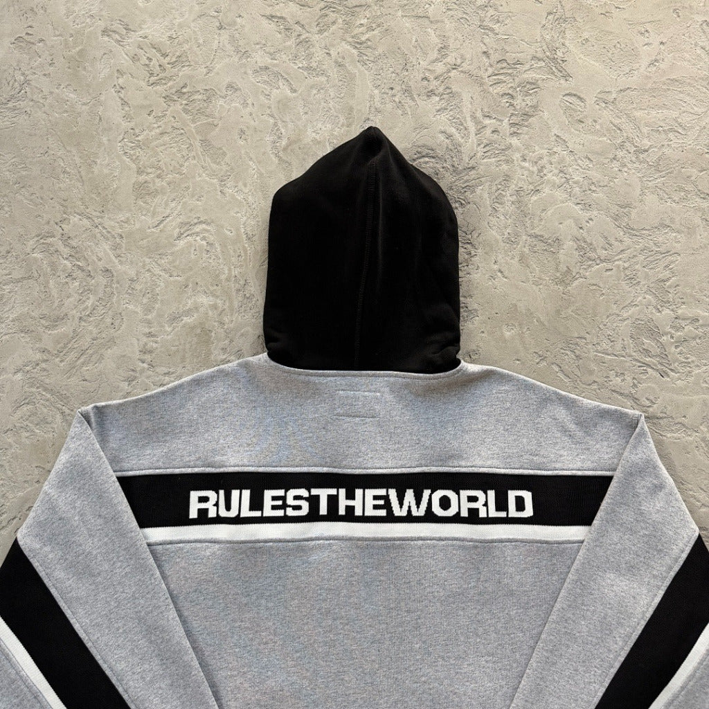 Ribbed Sporteiz Zip Hoodie Heather Grey - Corteiz