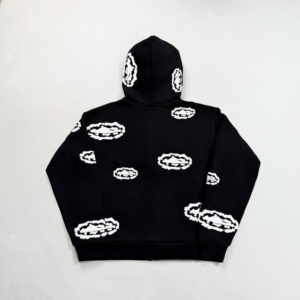 Denim Tears x Corteiz - Black Cotton Wreath Zip-Up Hoodie / Pants / Set