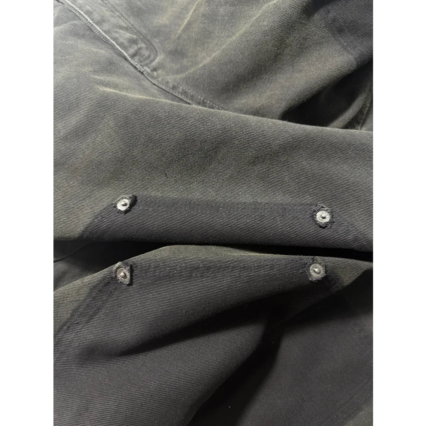 Black Grunge Ripped Off Baggy Pants - BLC