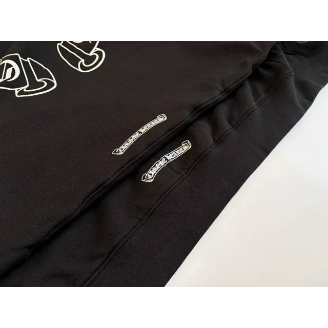 Chrome Hearts Horseshoe Floral Cross Sleeve Zip Up Hoodie