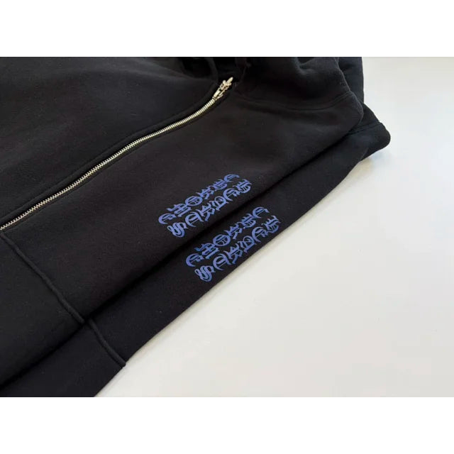 Chrome Hearts Zip Up Thermal Hoodie Black/Blue