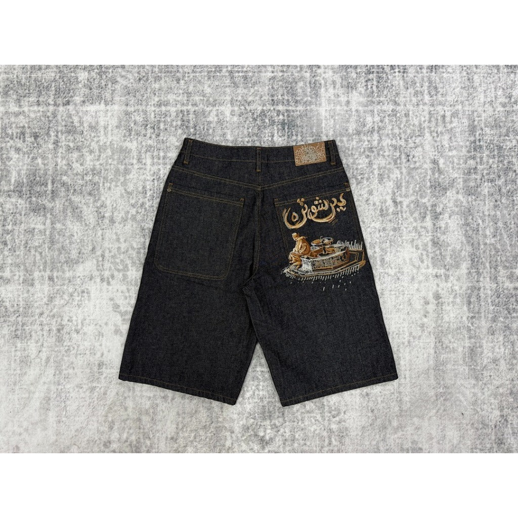 aziza" black raw Jorts 01 – derschutze