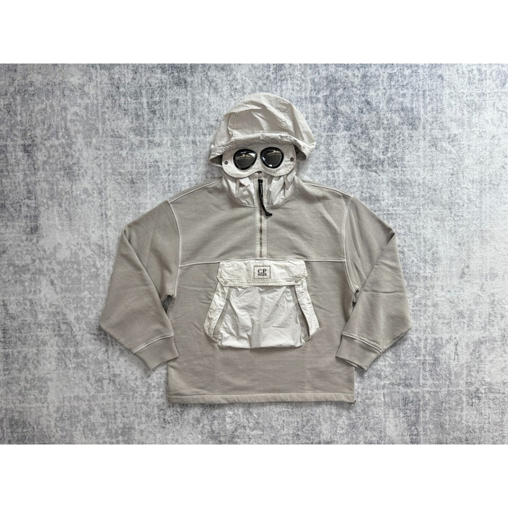 CP.C x PLC Grey Spellout Goggle Hoodie