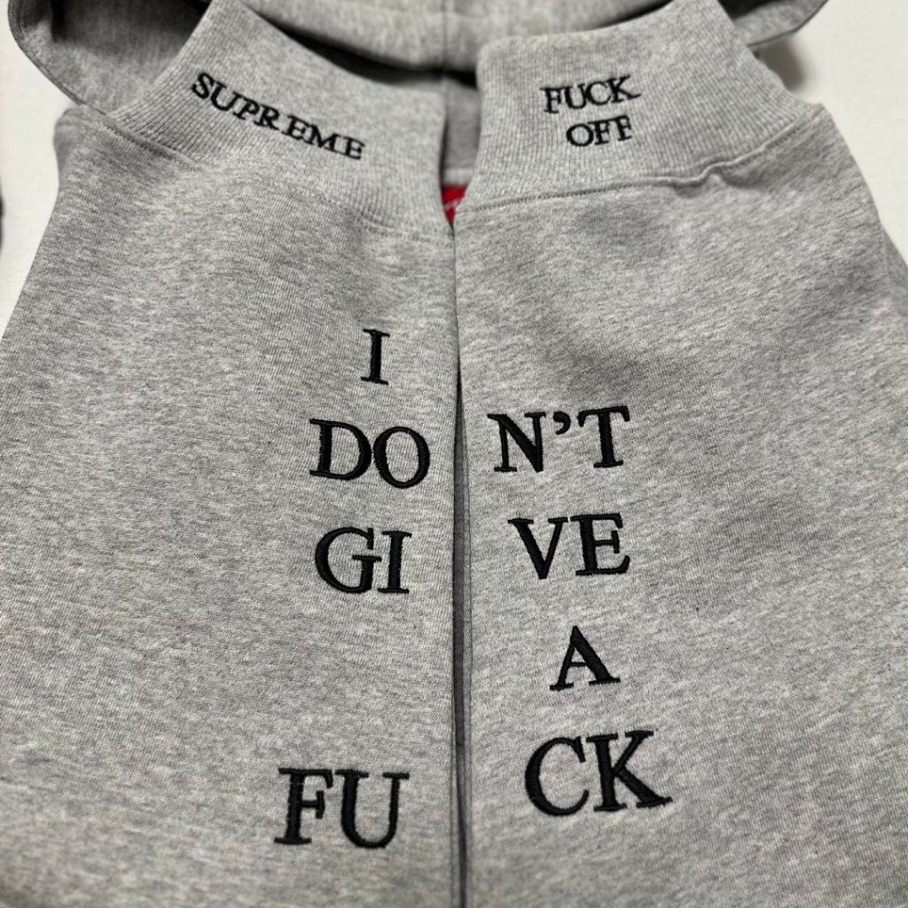 Supreme IDGAF Zip Up Hooded Sweatshirt FW25 [Black/Blue/Grey/Pink]