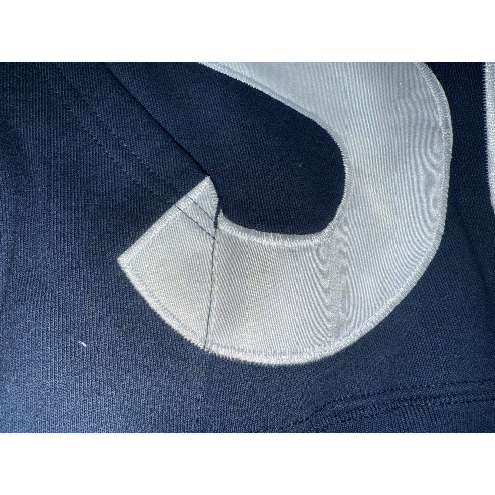 Supreme Big Logo Zip Up Hoodie Sweatshirt 'Navy'