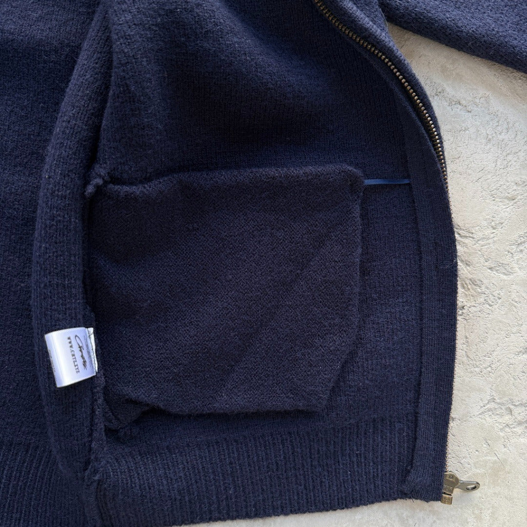 Multi Stripe Knit Zip Up Top Navy - FW25 - Corteiz