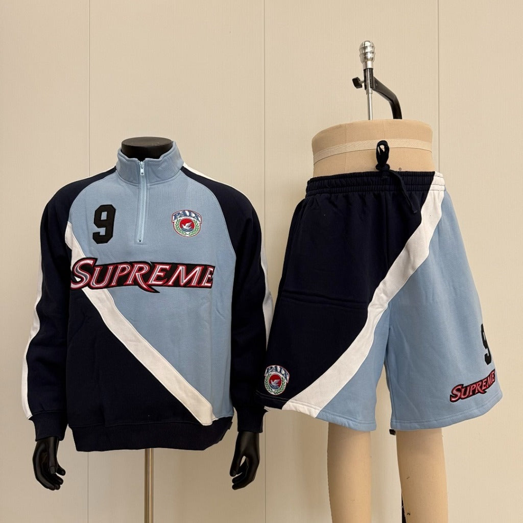 Equipe Half Zip - Sweatshirt / Shorts / Set - Light Blue - Supreme