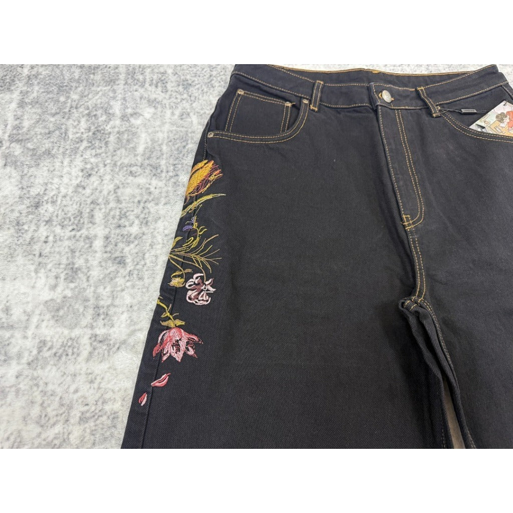Derschutze "garden of eden" black denim jeans