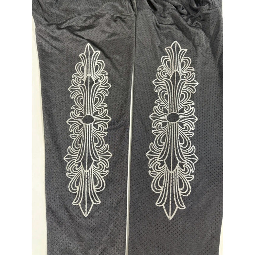 Mesh Ice Hockey LS Jersey & Pants - Black/White Text - CHRM HRTS
