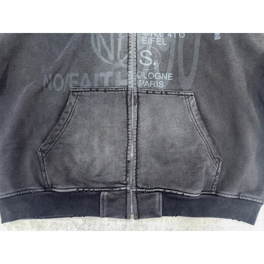 NO/FAITH STUDIOS - SPLIT ZIP JACKET USED BLACK