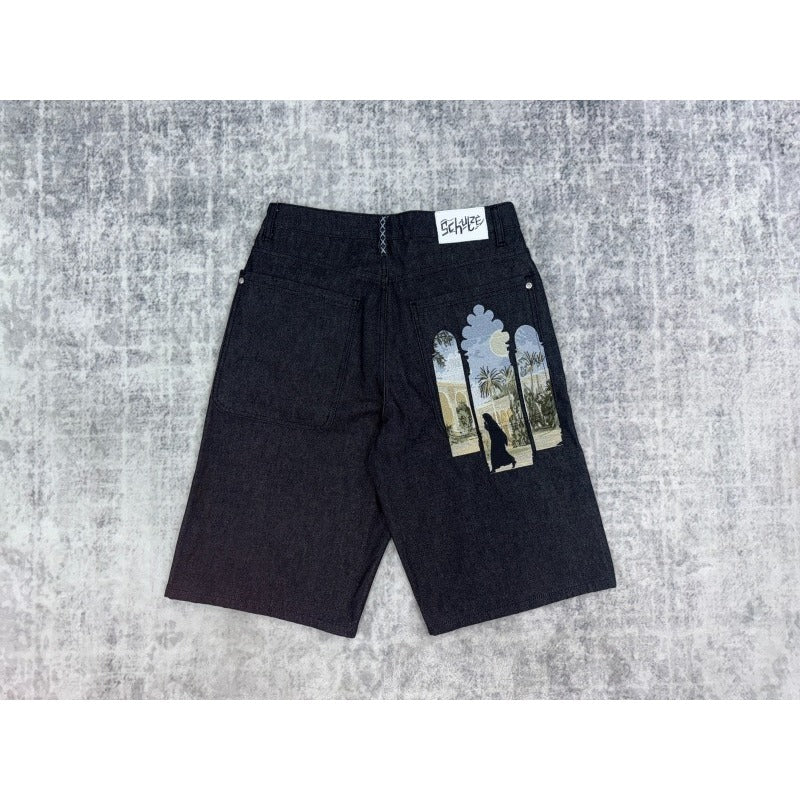 dershutze "aziza" black raw Jorts 02