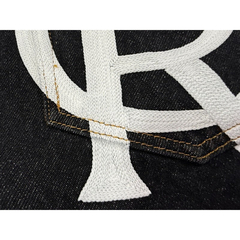 Crest chainstitch Denim Shorts Washed Black - CRTZ.XYZ