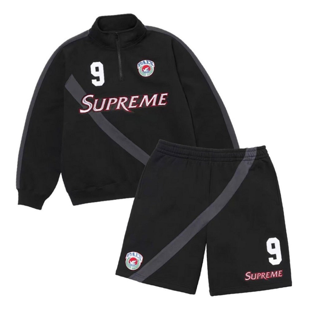 Equipe Half Zip - Sweatshirt / Shorts / Set - Black - SUPREME