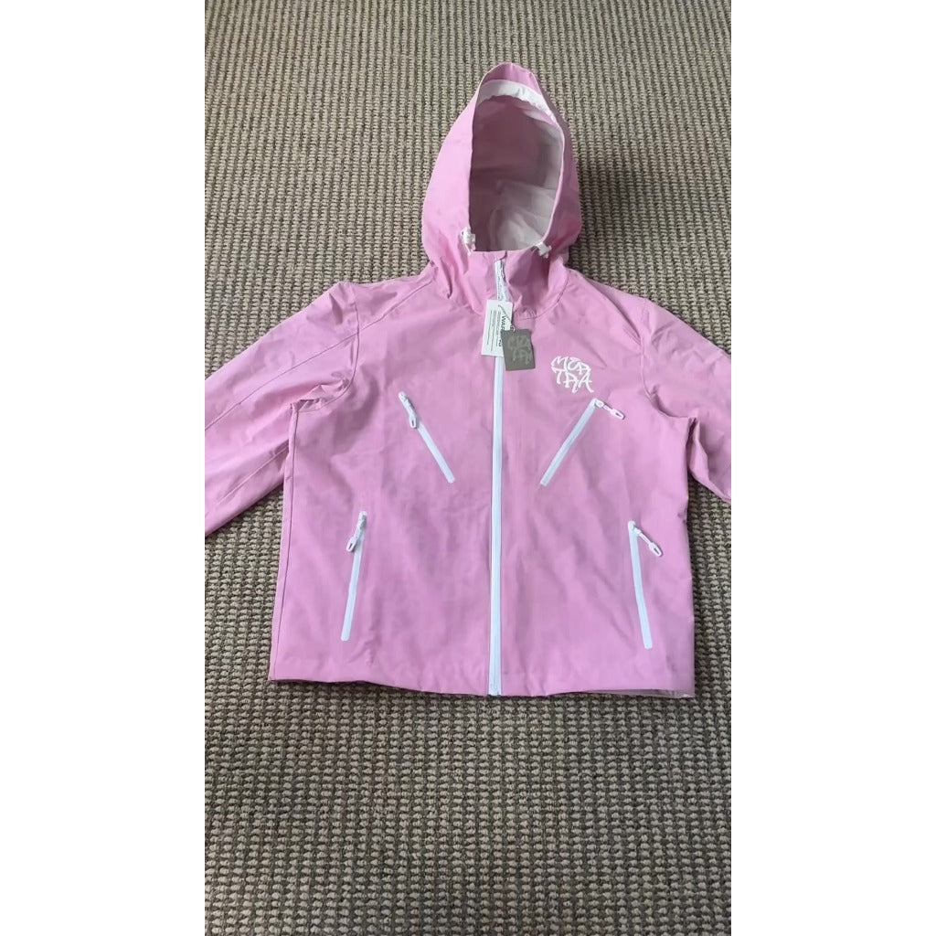 mertra - Monogram Shell Jacket (Pink) - Water sensitive monogram pattern effect