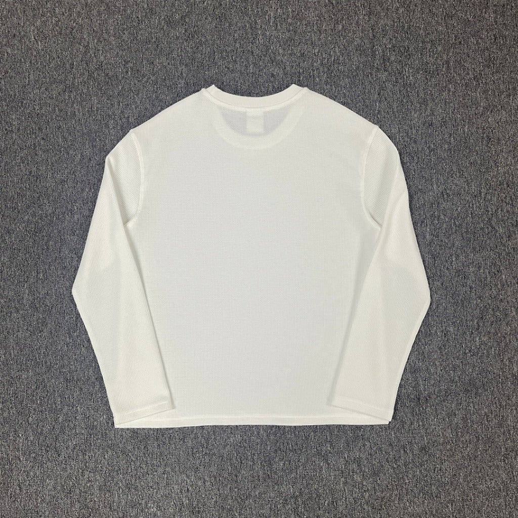 SYNAWORLD LS WAFFLE TEE - OFF WHITE