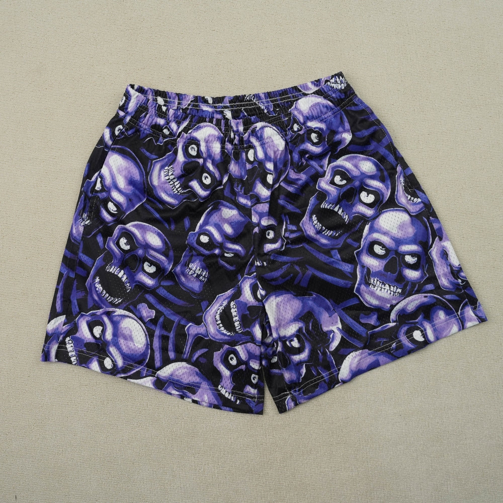 Bravest Studios Skull Mesh Shorts - Blue/Purple/Green/Red