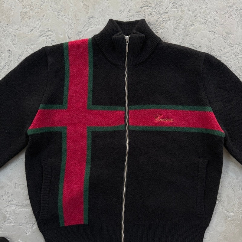 Lux Knit Zip Up - Corteiz [Black]