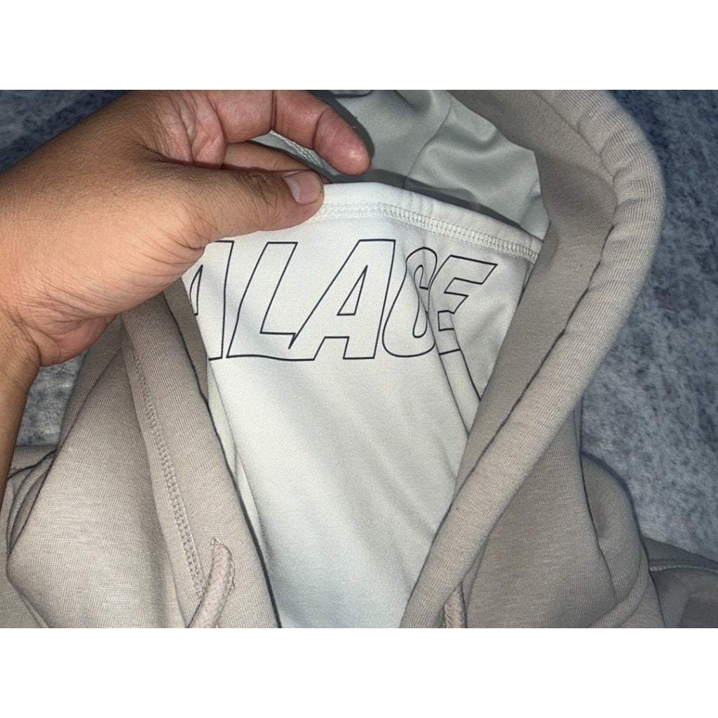 Palace Facemask Shearling Thermal Zip Up Hoodie 'Grey'