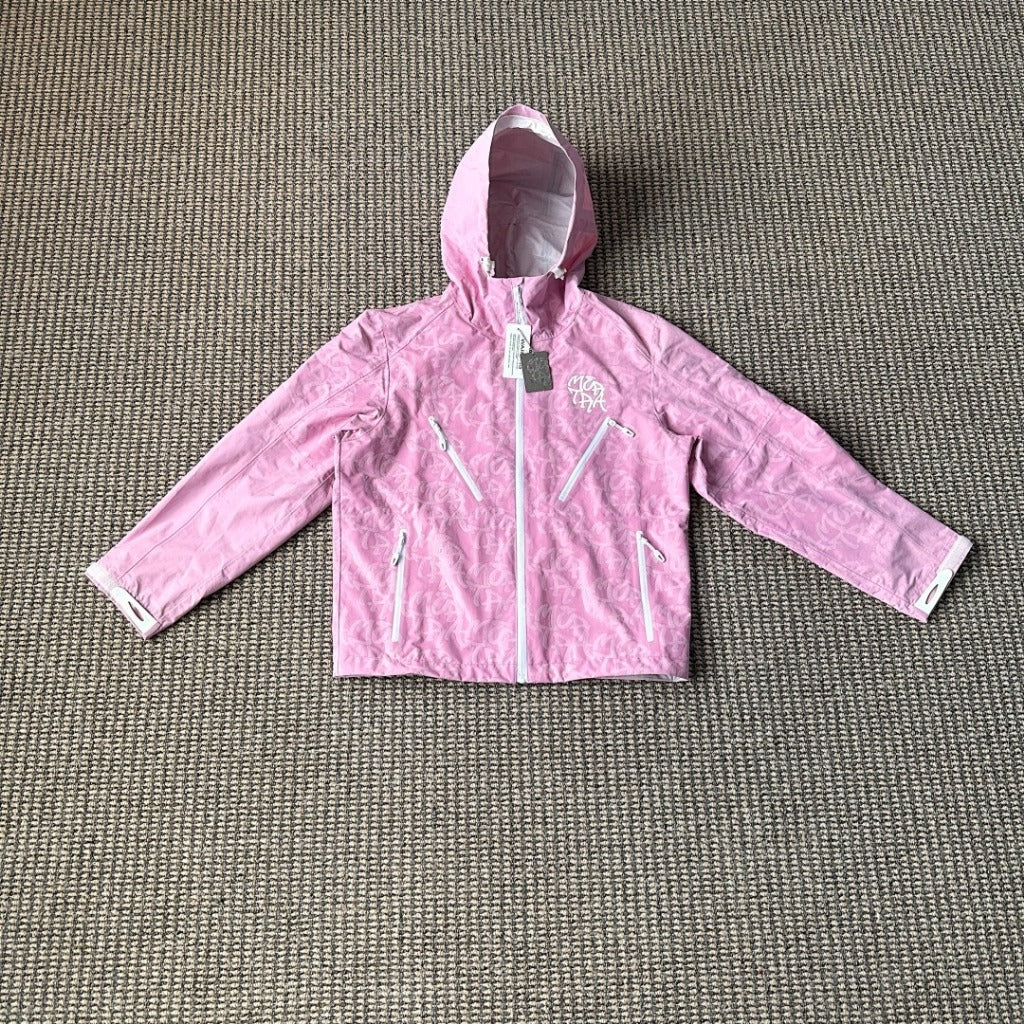 mertra - Monogram Shell Jacket (Pink) - Water sensitive monogram pattern effect