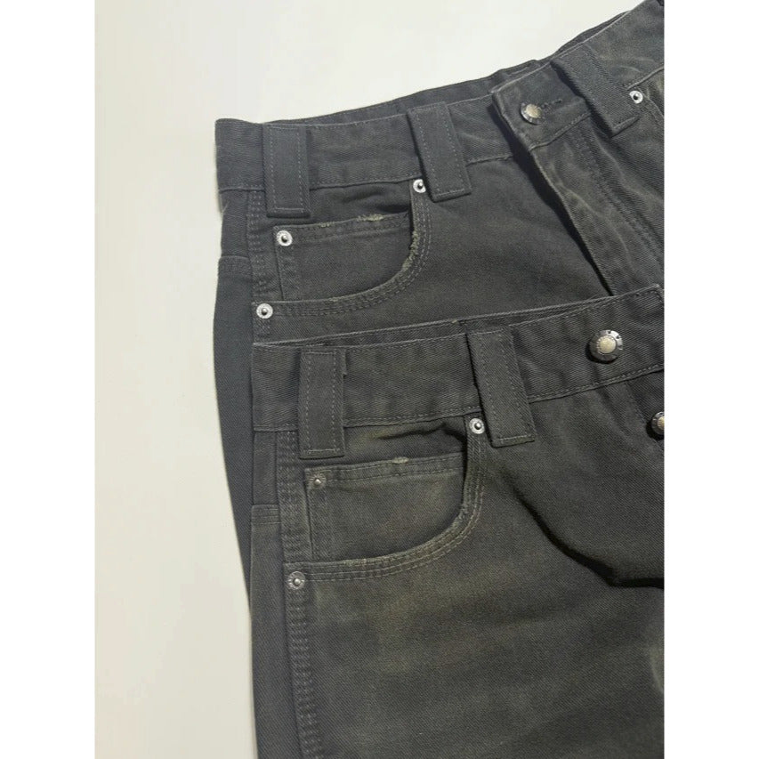 BLACK RIPPED OFF BAGGY DENIM PANTS FW25 - Balenciaga