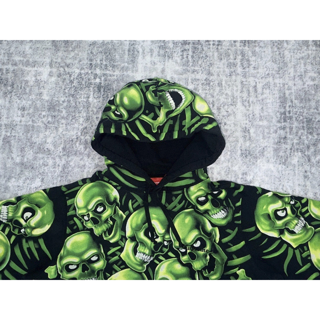 Skull Pile Hooded Sweatshirt Green [Glow In The Dark] - Liquid Blue - Supreme - BNIP 100%