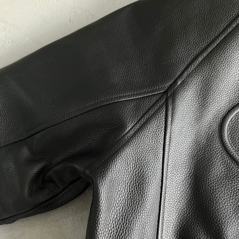 Corteiz Leather Jacket Black (100% Real Leather) - FW23