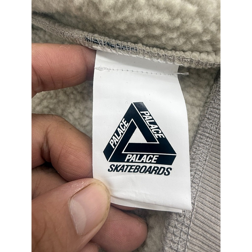 Palace Facemask Shearling Thermal Zip Up Hoodie 'Grey'