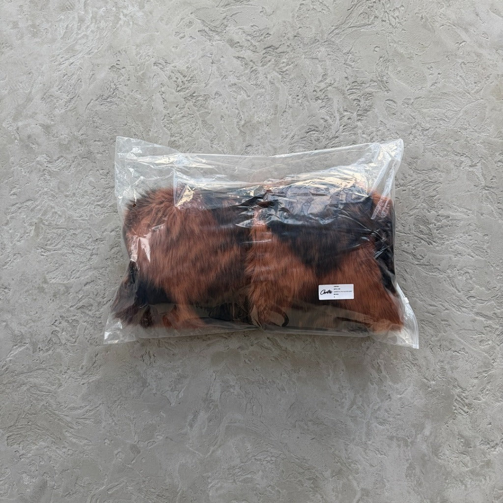 Diamond Hooded Fur Jacket - Brown - Corteiz