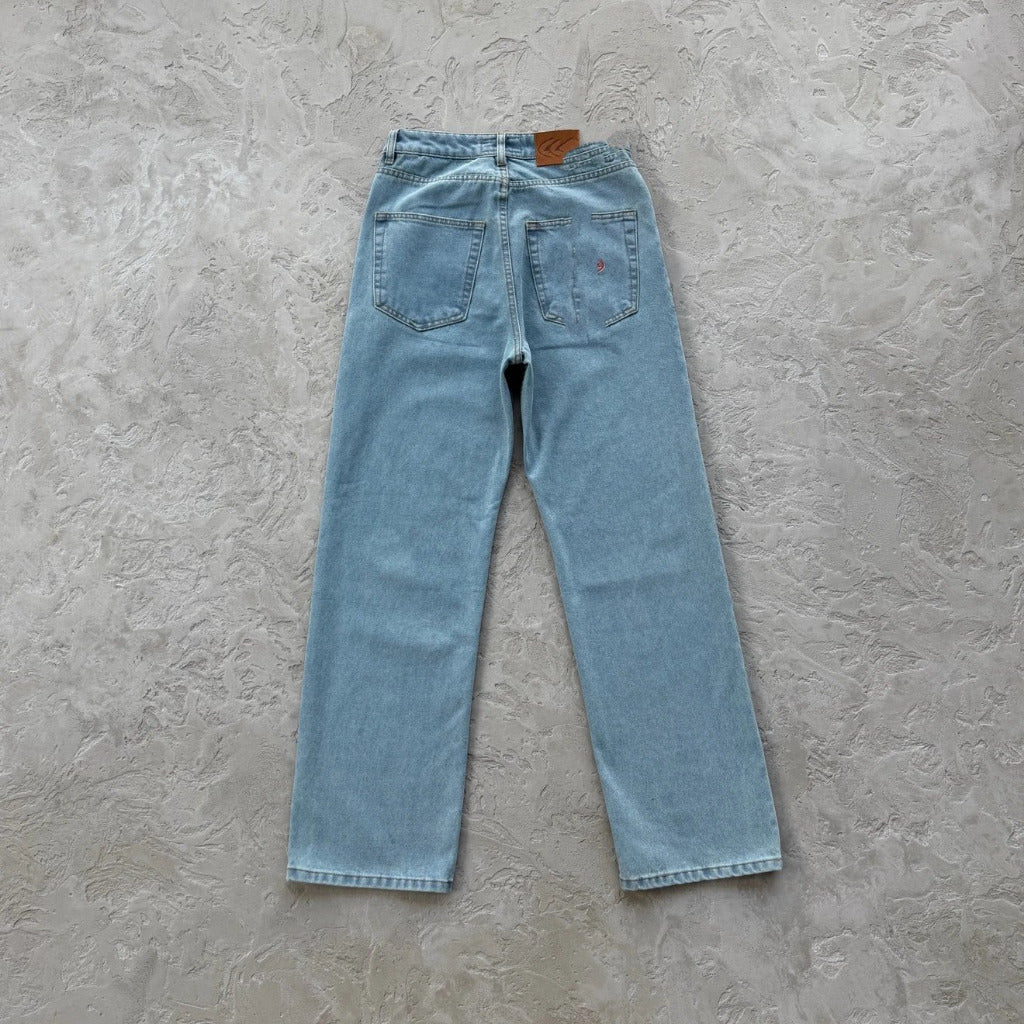 Dual Stripe Baggy Jeans - Stone Wash - Corteiz