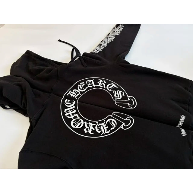 Chrome Hearts Horseshoe Floral Cross Sleeve Zip Up Hoodie