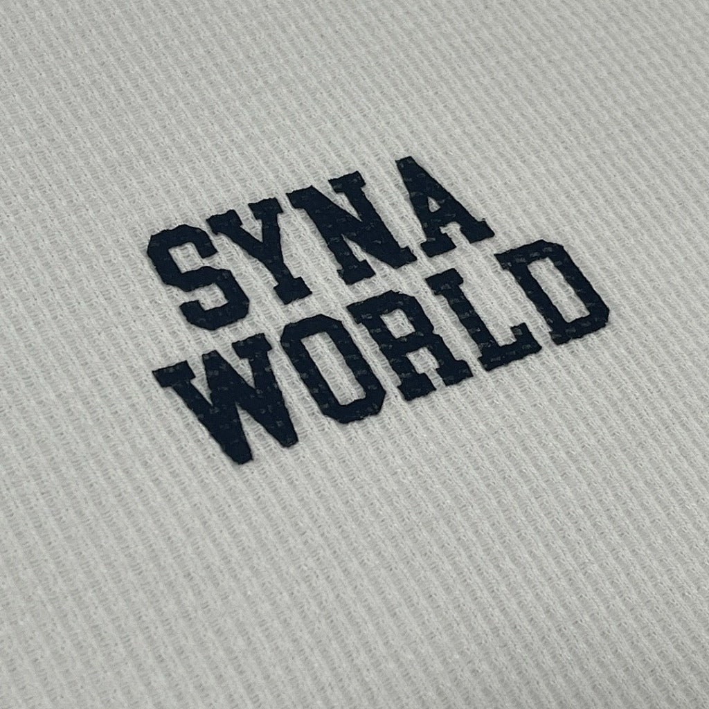 SYNAWORLD LS WAFFLE TEE - OFF WHITE