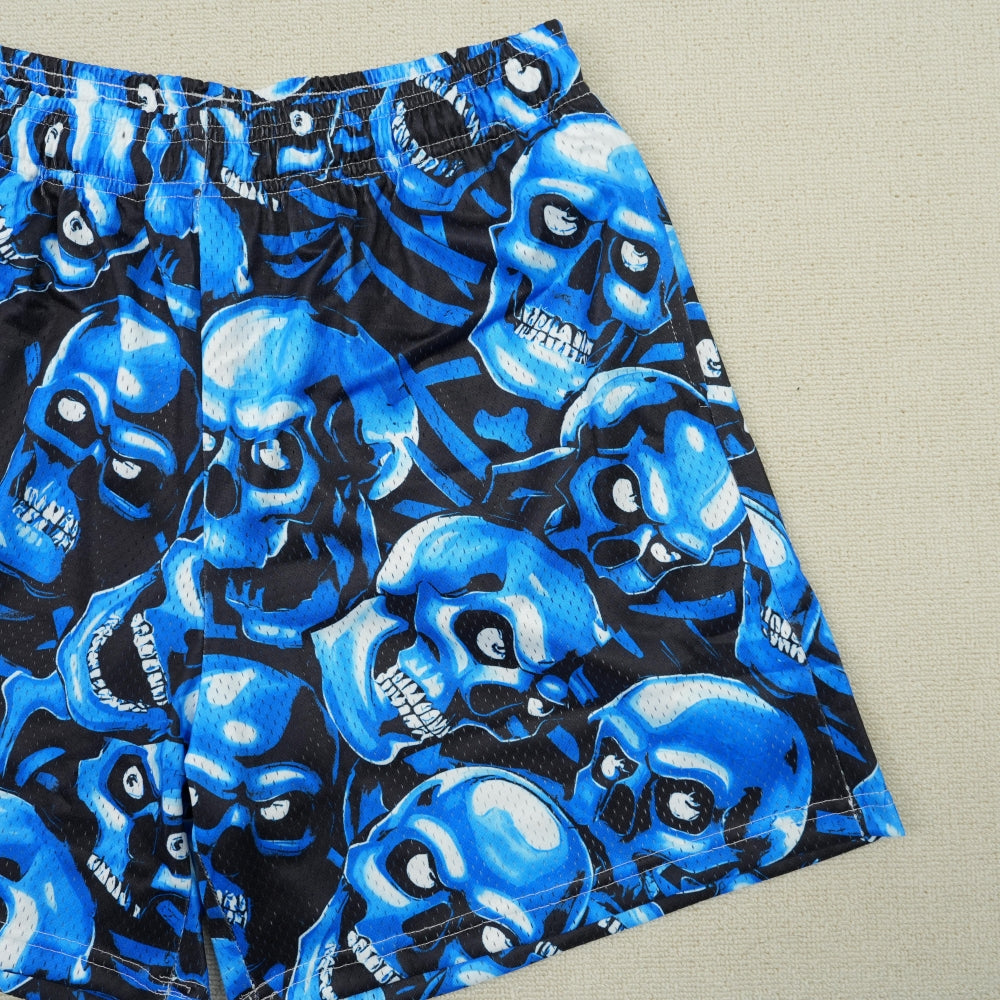 Bravest Studios Skull Mesh Shorts - Blue/Purple/Green/Red