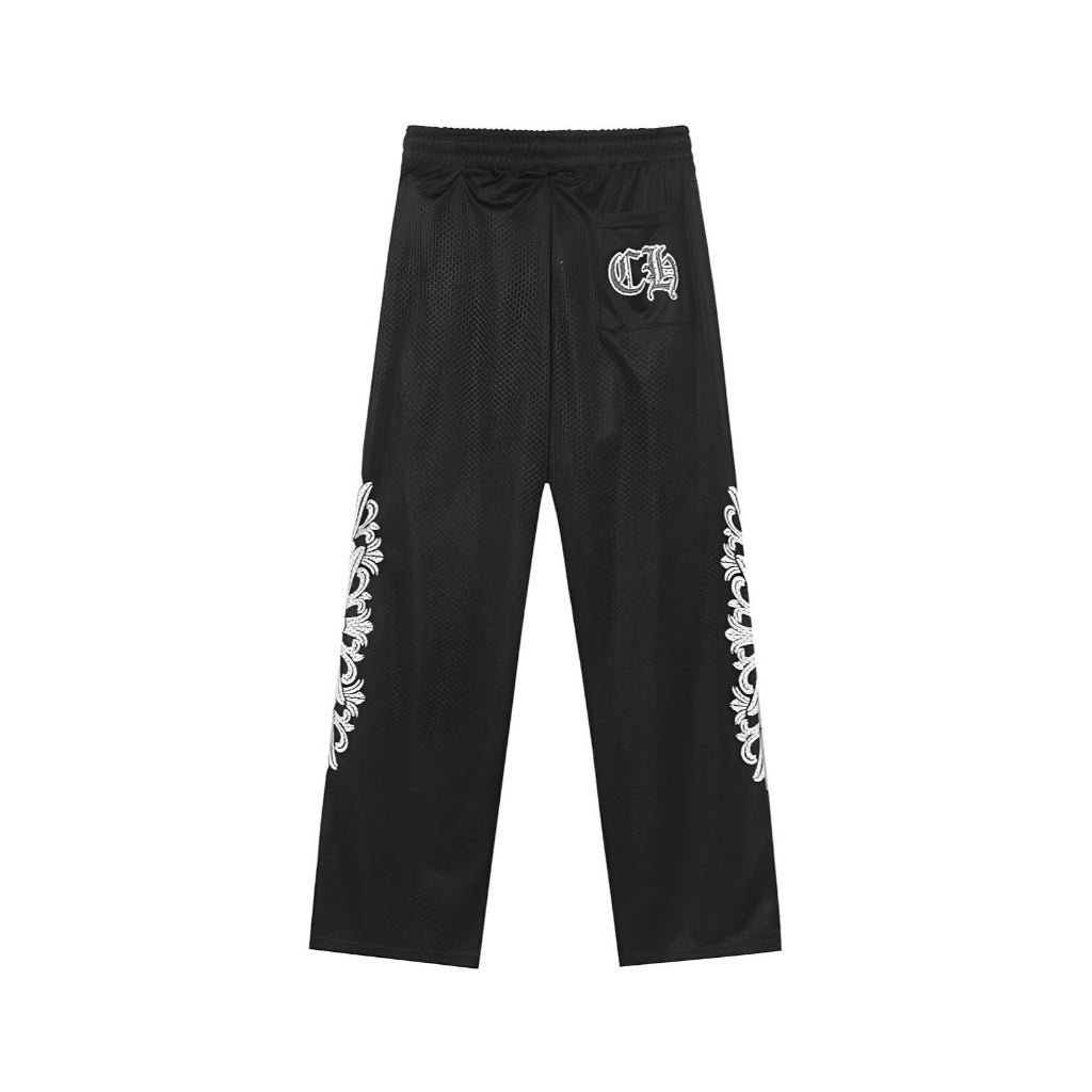 Mesh Ice Hockey LS Jersey & Pants - Black/White Text - CHRM HRTS