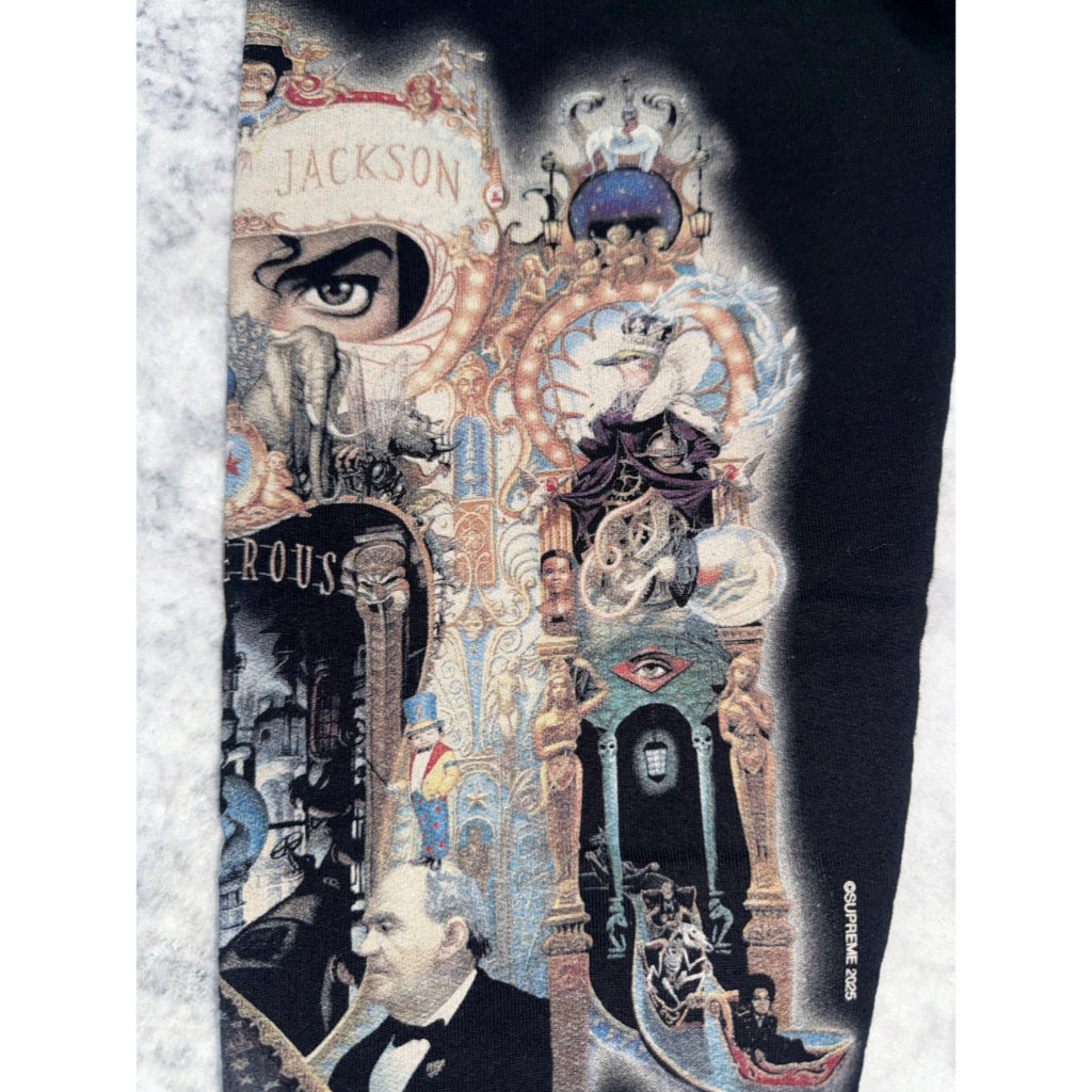Michael Jackson® Dangerous Zip Up Hooded Sweatshirt - Black - Supreme