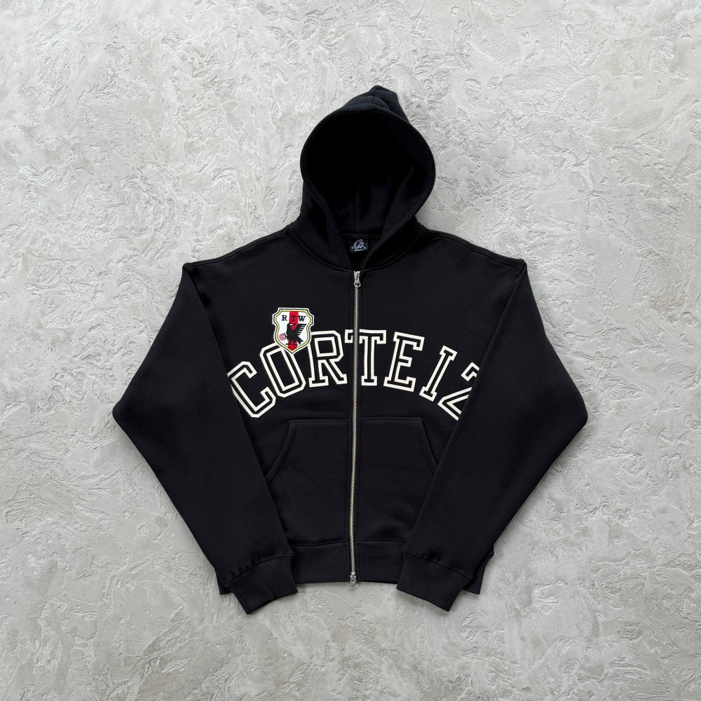 Arch Shield Zip Hoodie/ Sweatpants/ Set 'Black' - Corteiz