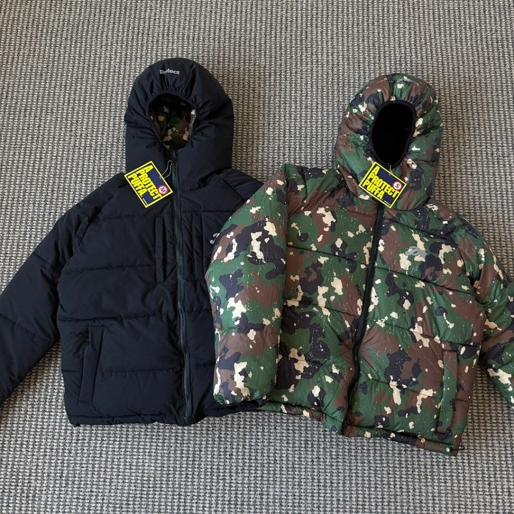 A PROTECT LONDON (@protect.ldn) - CAMO REVERSO PUFFA - Reversible Puffer Jacket