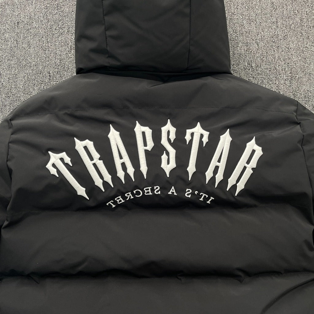 TRAPSTAR IRONGATE ARCH REVERSIBLE PUFFER JACKET AW25- BLACK/ LIGHT BLUE