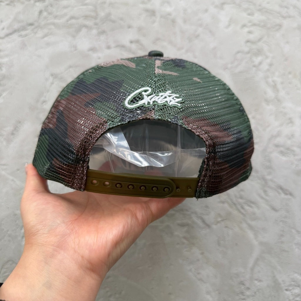 Island Puff Print Trucker Hat Woodland Camo CRTZ.XYZ