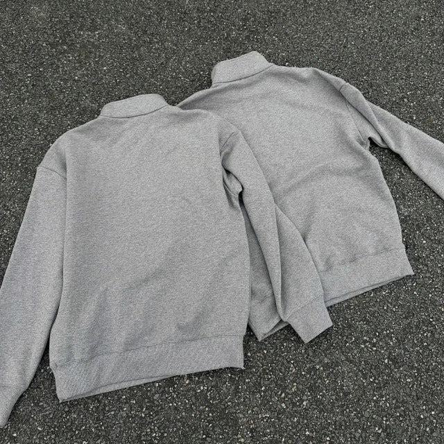 CD Icon Half-Zip Sweatshirt Gray Cotton Fleece - DR