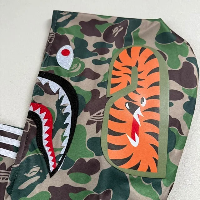 adidas x B@PE Relaxed Fit Track Camo Shark Full Zip Hoodie Green