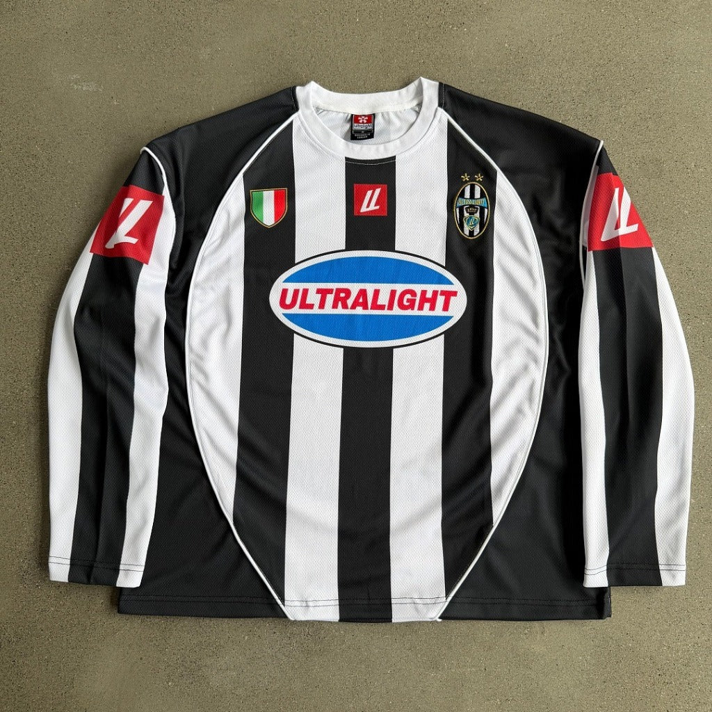 JUVE LONGSLEEVE JERSEY WHITE/BLACK - ultralight london UK