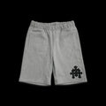 Grey Leather Cross Patch Shorts - Chrome Hearts