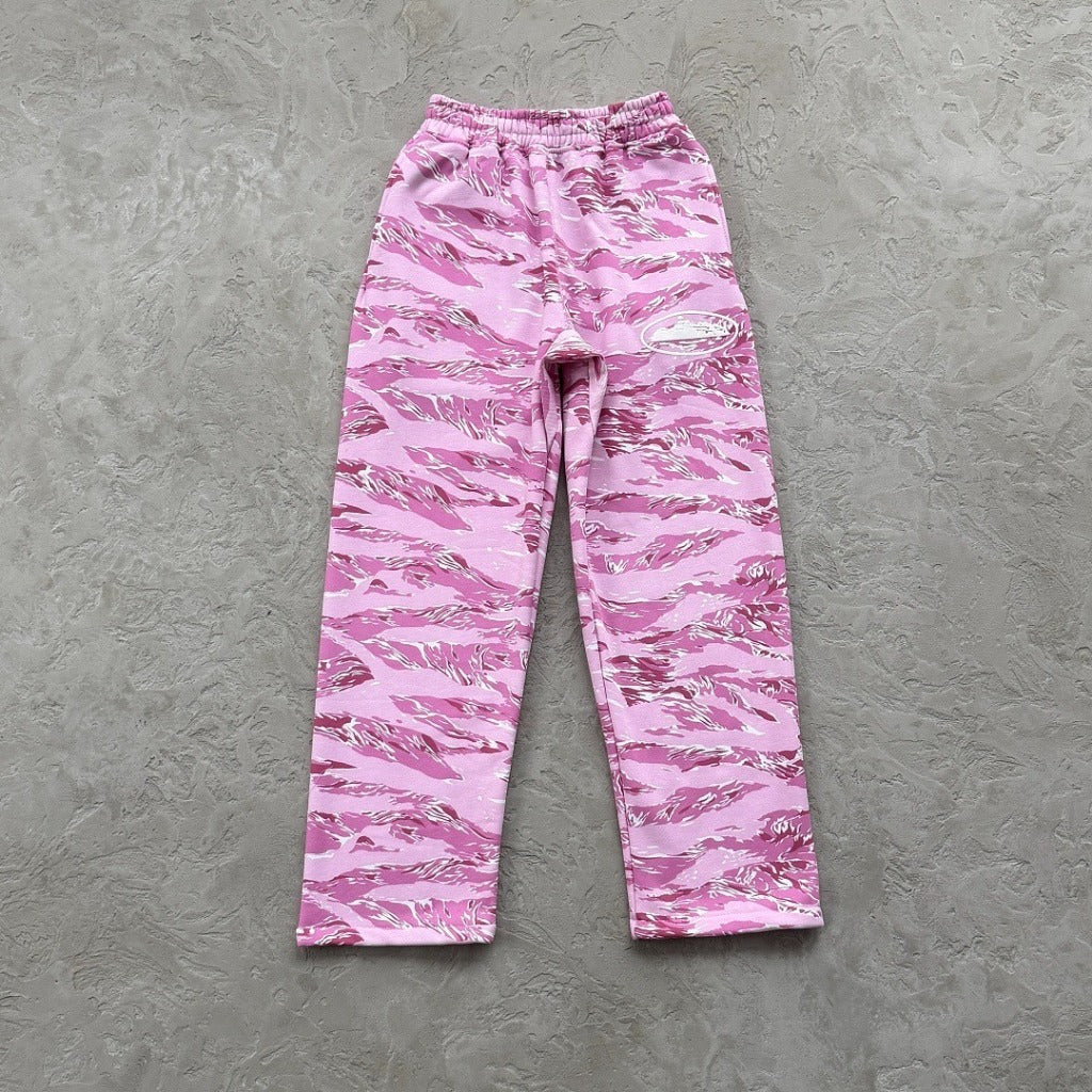 Island Puff Print Zip Hoodie/Pants/Set [Pink Camo] - Corteiz