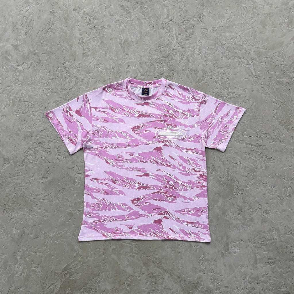 Island Puff Print T-Shirt - Pink Tiger Camo - Corteiz