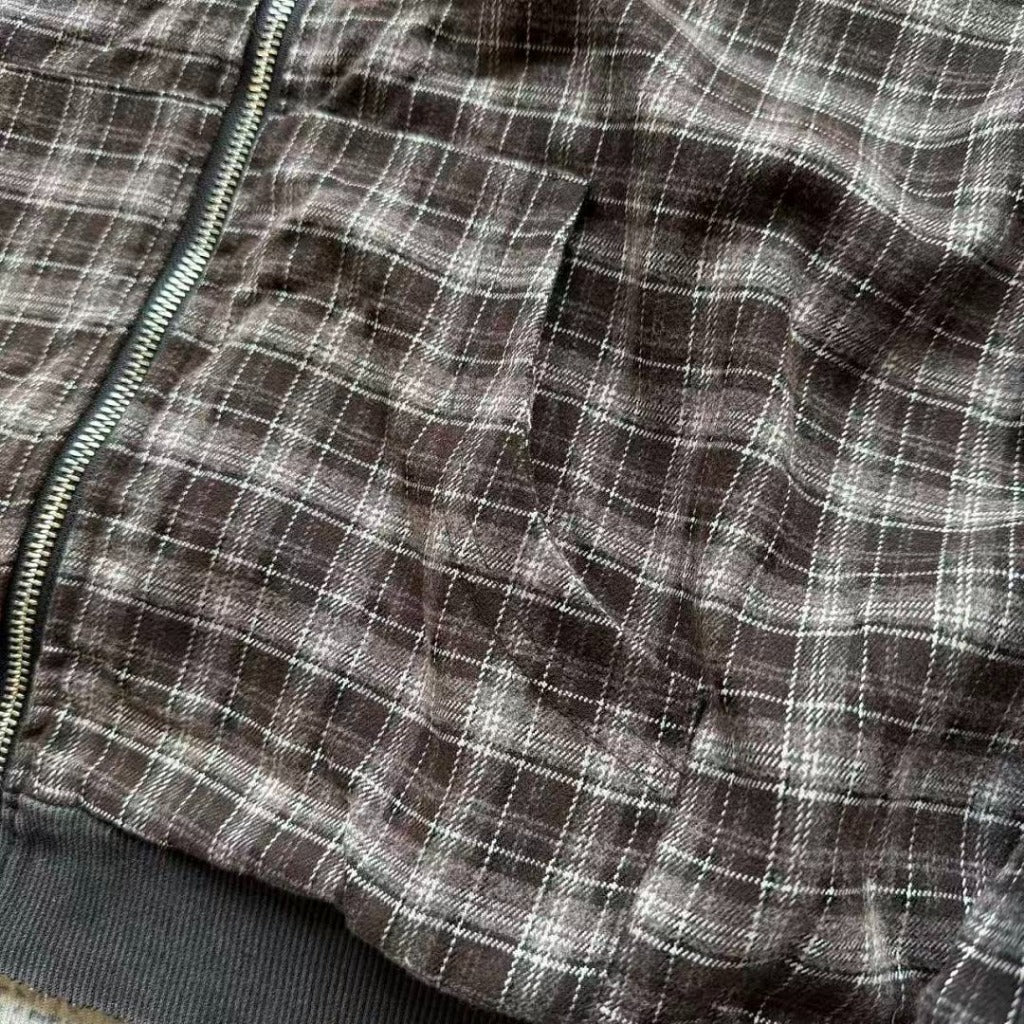 Experiment 5 - Reversible Plaid Zip Hoodies