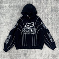 Supreme Fox Racing Zip Up Hoodie - Black