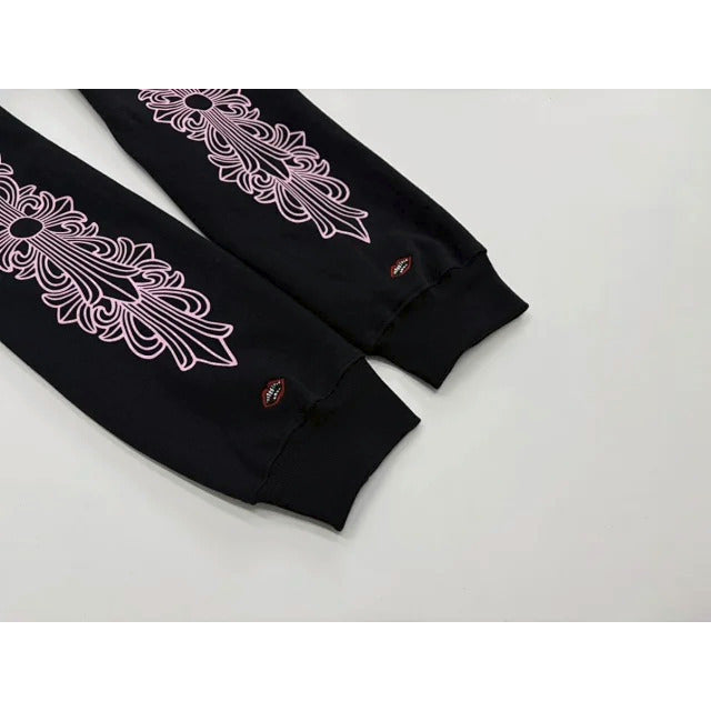 Chrome Hearts Matty Cross Text Logo Hoodie - Exclusive F&F Pink Letter