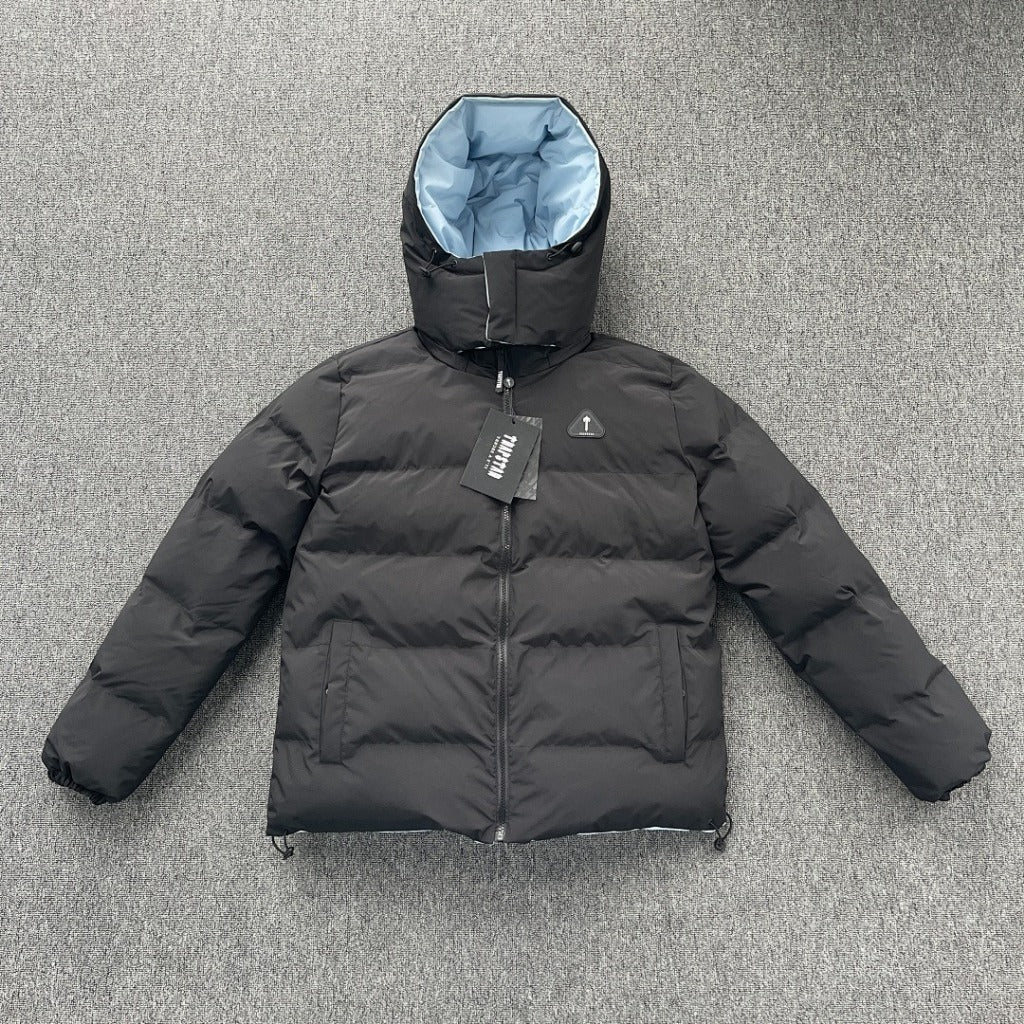 TRAPSTAR IRONGATE ARCH REVERSIBLE PUFFER JACKET AW25- BLACK/ LIGHT BLUE