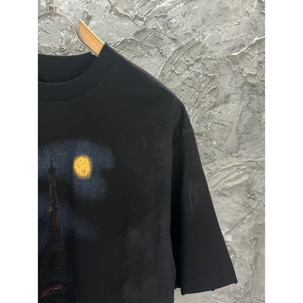 Paris Moon distressed tee - Balenciaga