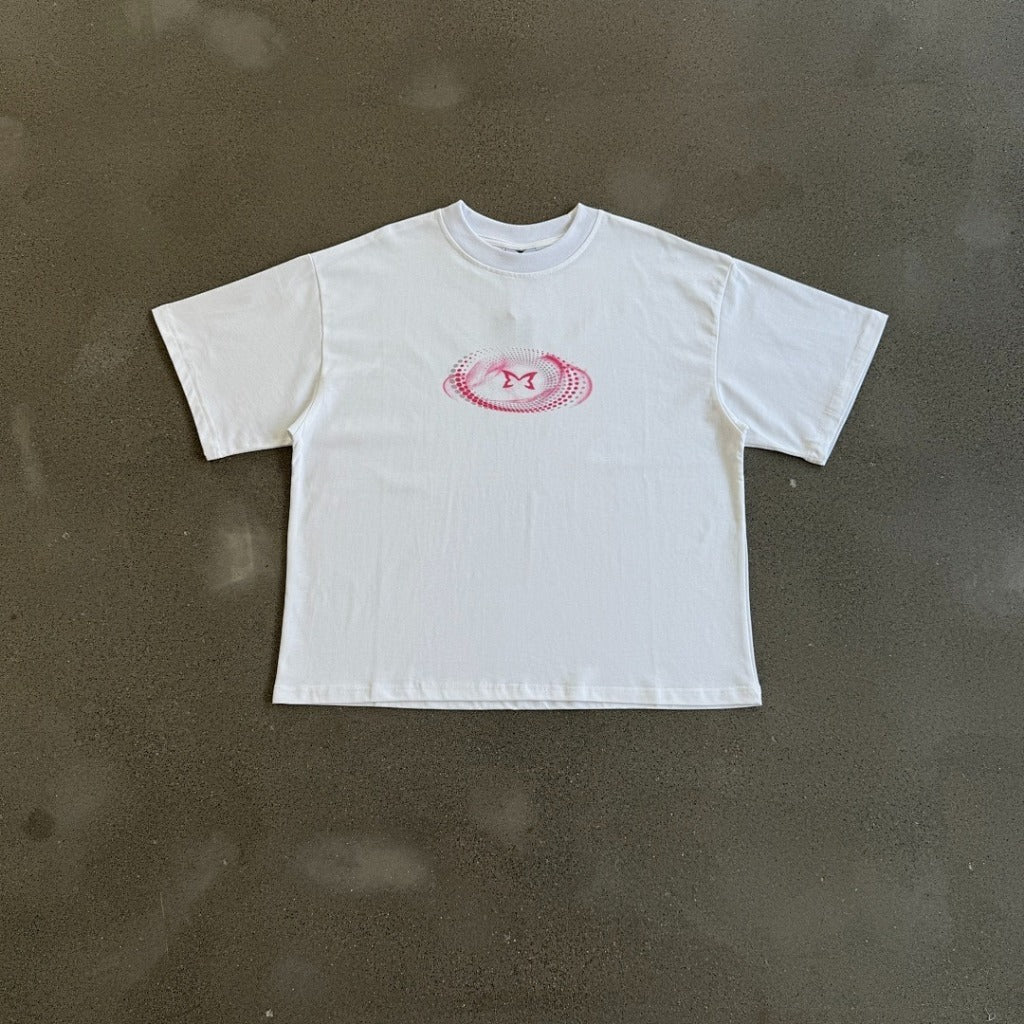 MERTRA - Airbrush Pink Logo Boxy Heavyweight Tee